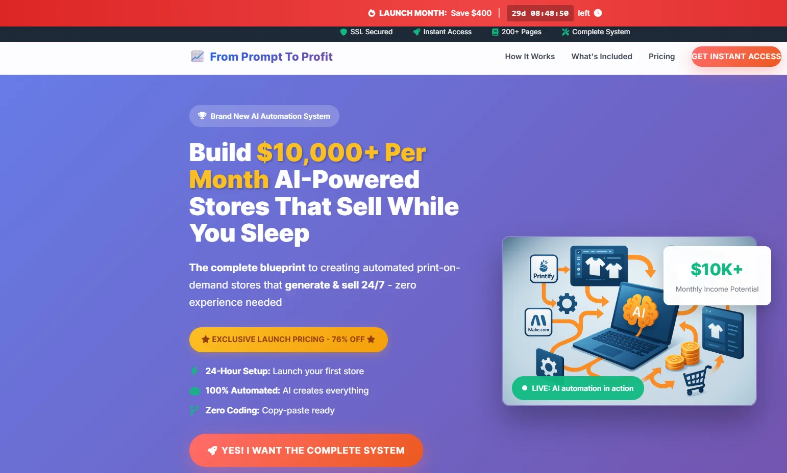 From Prompt to Profit